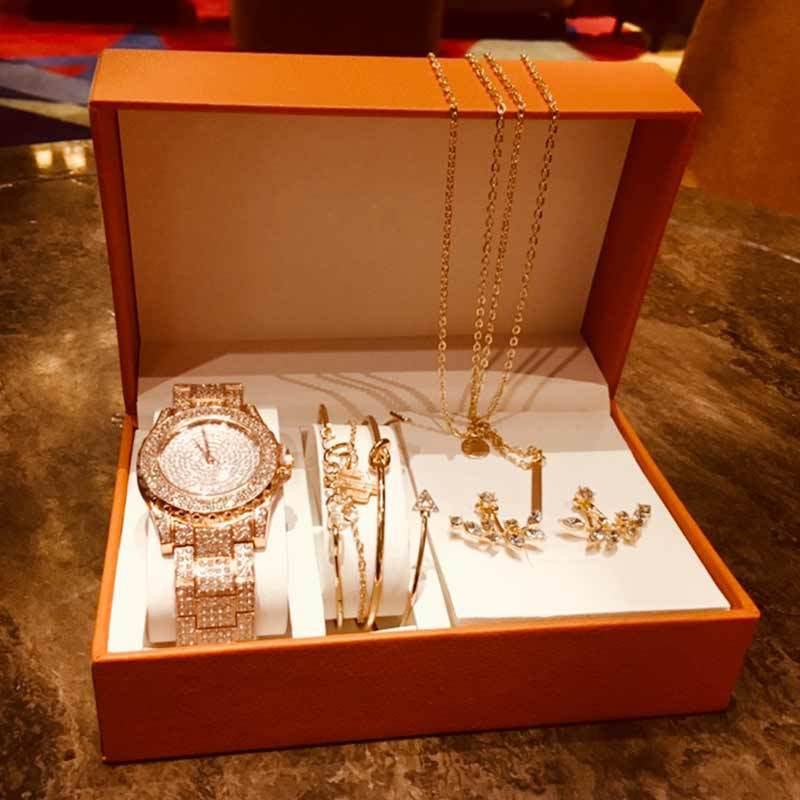 Diamond-studded watch gift 