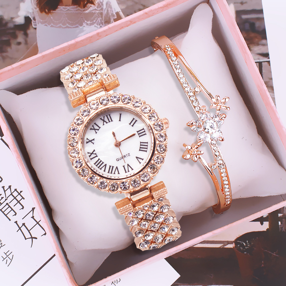 Diamond watches women wristwatch set 