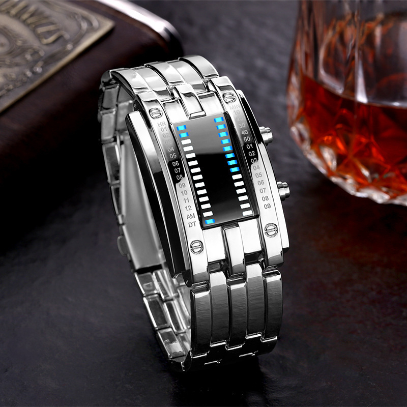 MD-A09424 Korean fashion LED Iron Man two-line binary fashion student couple per 